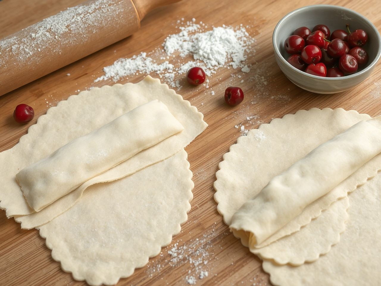 A rétes hajtogatása kulcs a ropogós, egyenletes sütéshez.