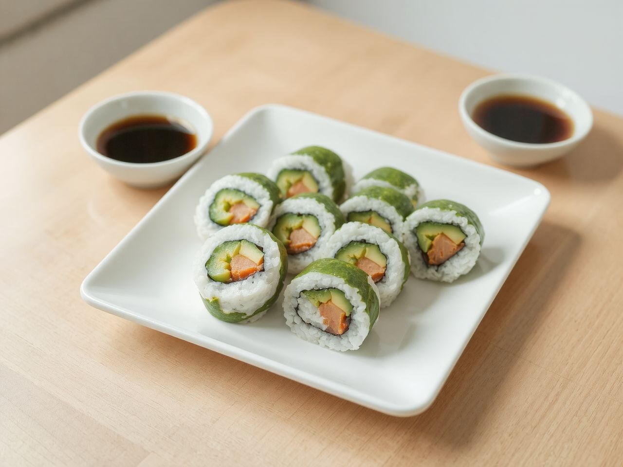Az avokádós sushi krémes textúrája harmonizál a rizssel.