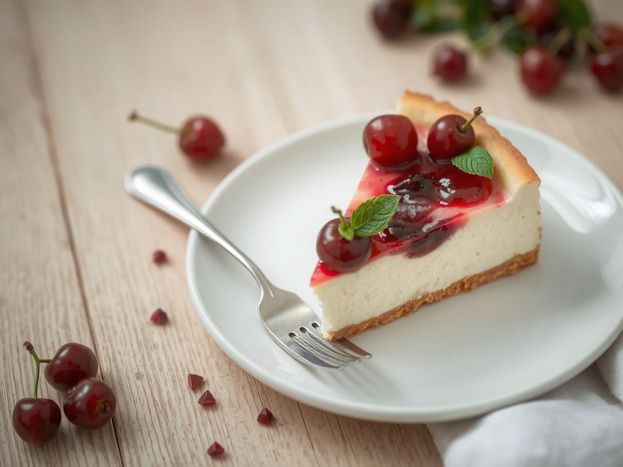 A friss mentalevelek és porcukor teszi igazán vonzóvá a tortát.