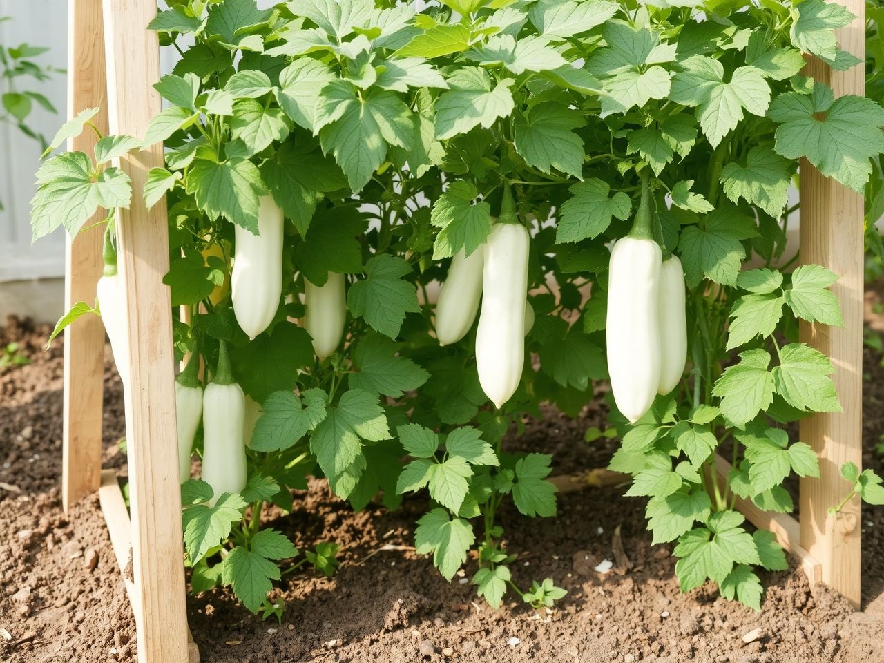 A fehér uborka könnyen nő, napos helyet és bőséges öntözést igényel.