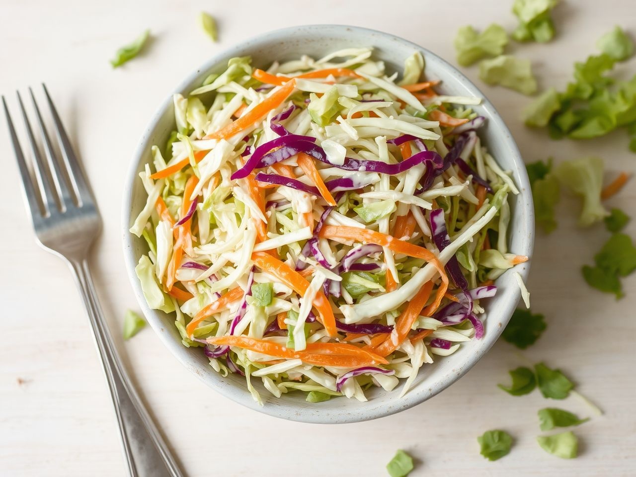 A klasszikus coleslaw fő összetevője friss fejeskáposzta.