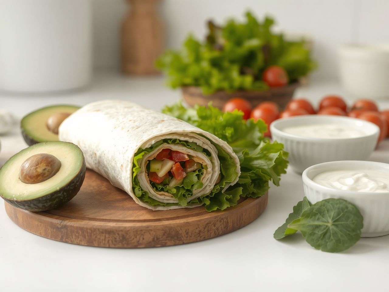 Az avokádós tortilla tekercs az egészséges életmód része.