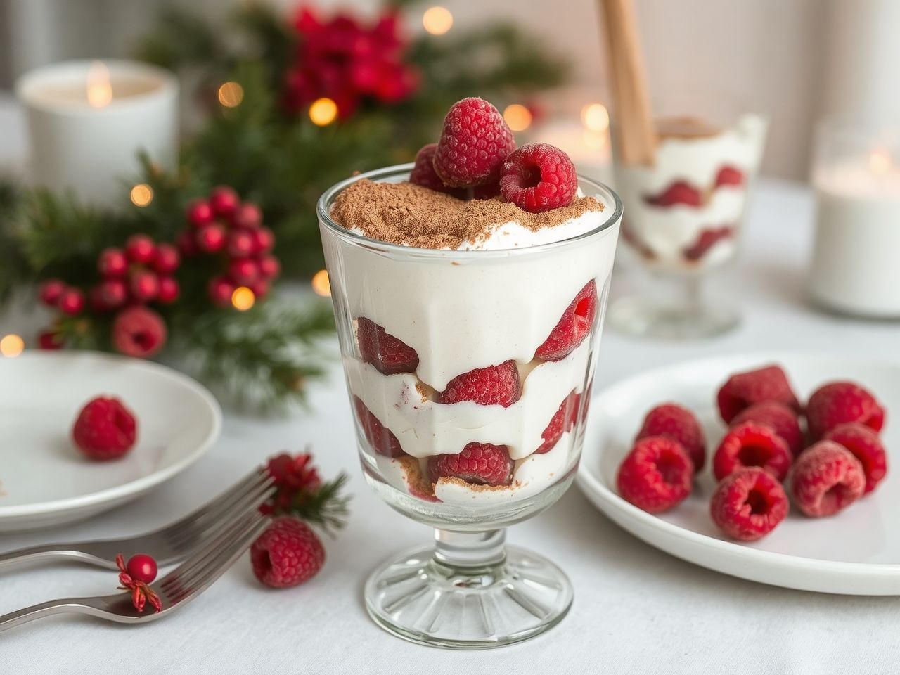 A málnás tiramisu pohárkrém feldobja az ünnepi asztalt.