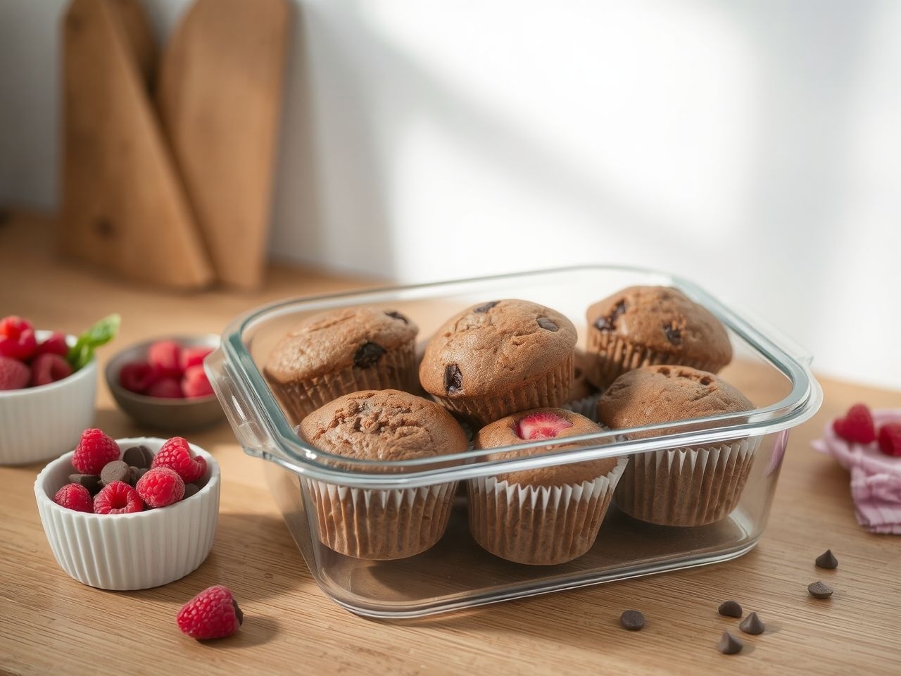 A muffin légmentesen tárolva napokig megőrzi frissességét.