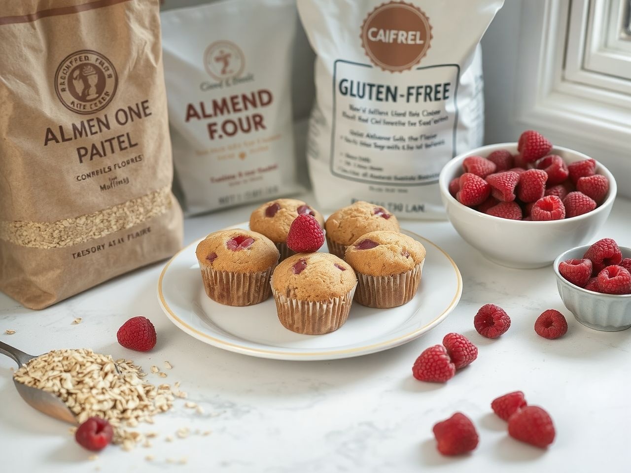 Gluténmentes liszttel is készíthető allergénmentes málnás muffin.