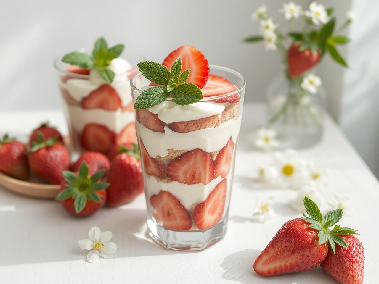 A tavaszi-nyári desszertek friss eperrel és könnyű mascarponéval készülnek.