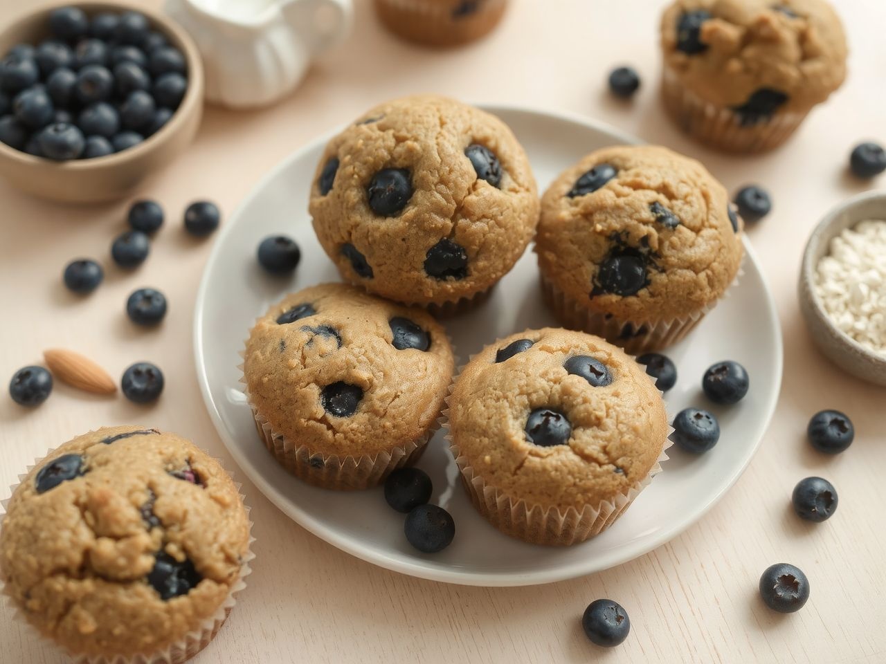 Cukormentes áfonyás muffin alacsony szénhidráttartalommal, diétás élvezet.