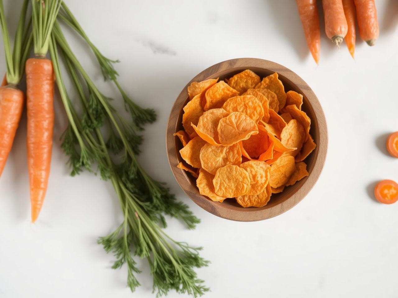 A sárgarépa chips egészséges, rostban gazdag és diétabarát snack.