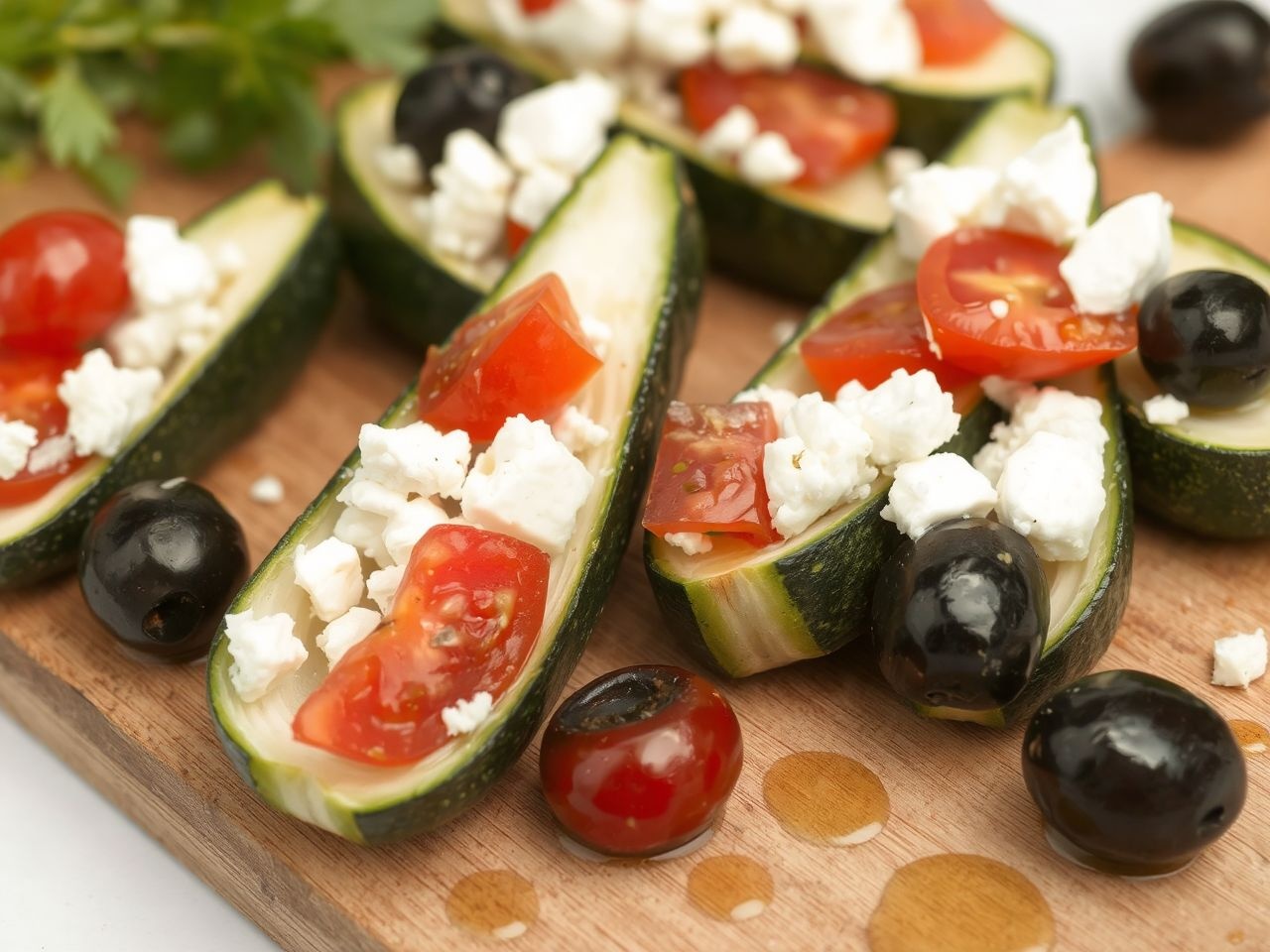 A feta, paradicsom és olajbogyó mediterrán trió ízrobbanást nyújt.