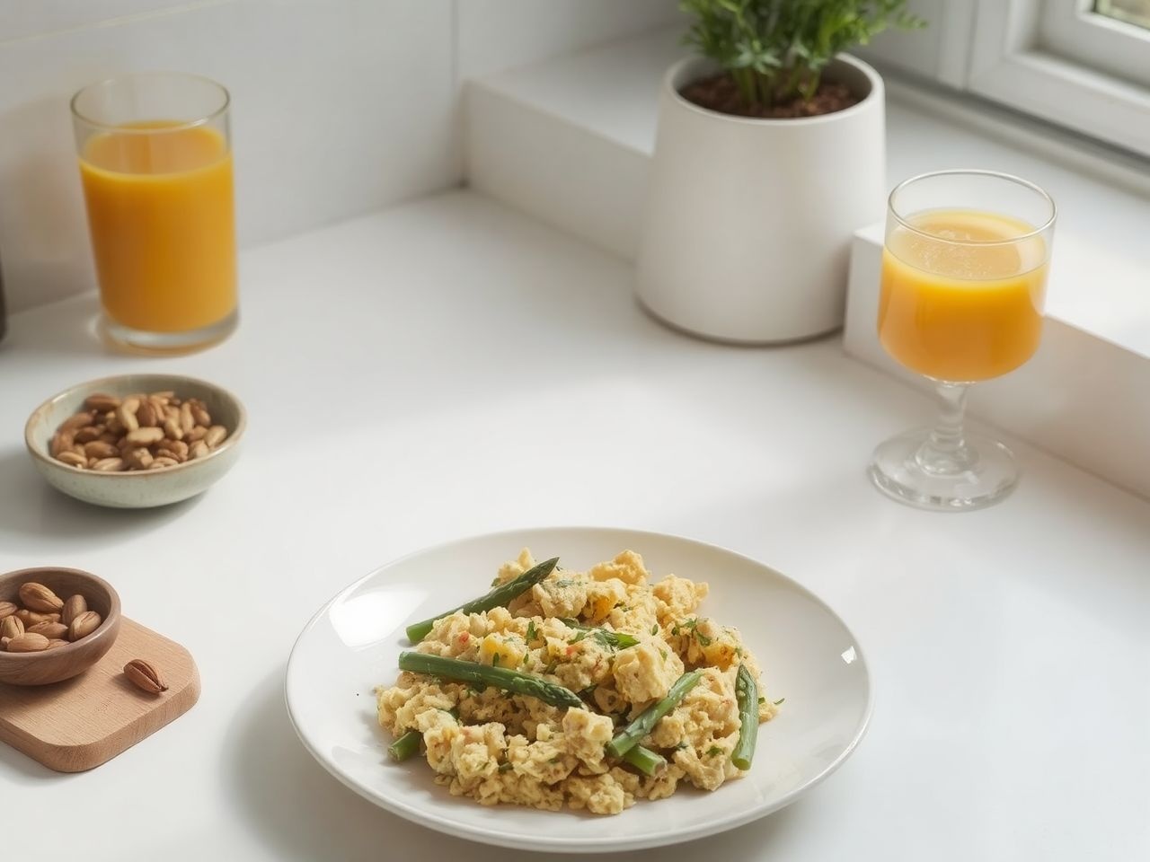 Tofu és csicseriborsó liszt vegán tojásrántotta alapjai.