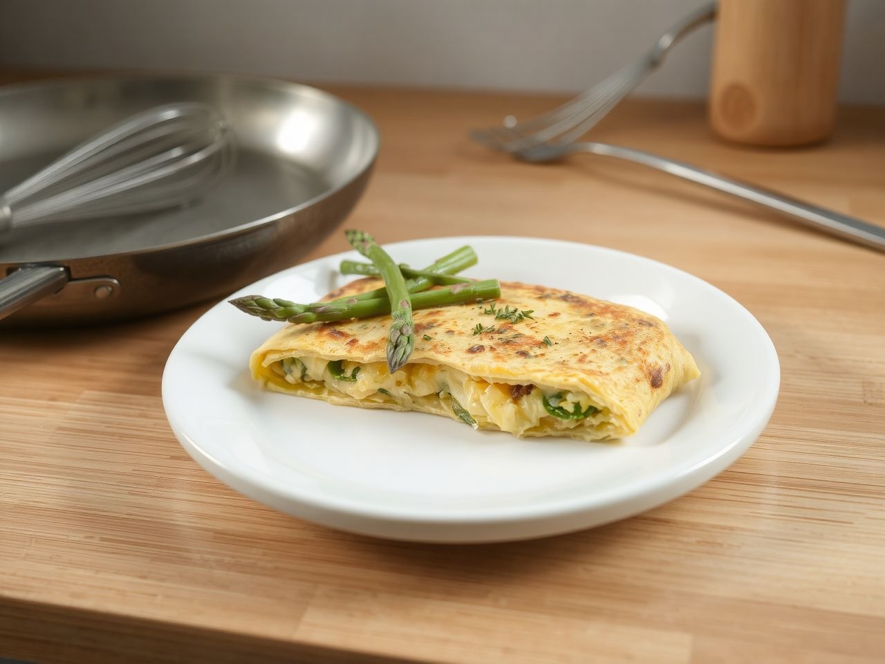 Az omletthez mindig közepes hőmérsékletű serpenyőt használj.