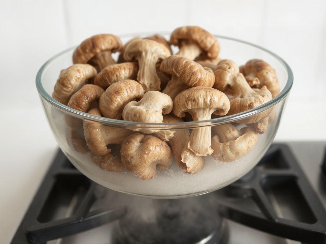 A párolás megőrzi a gomba természetes ízét és állagát.