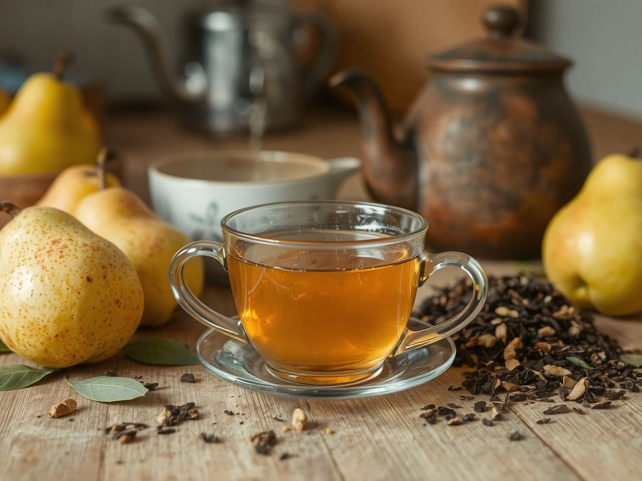 A körte tea ízében a gyümölcs édessége dominál.