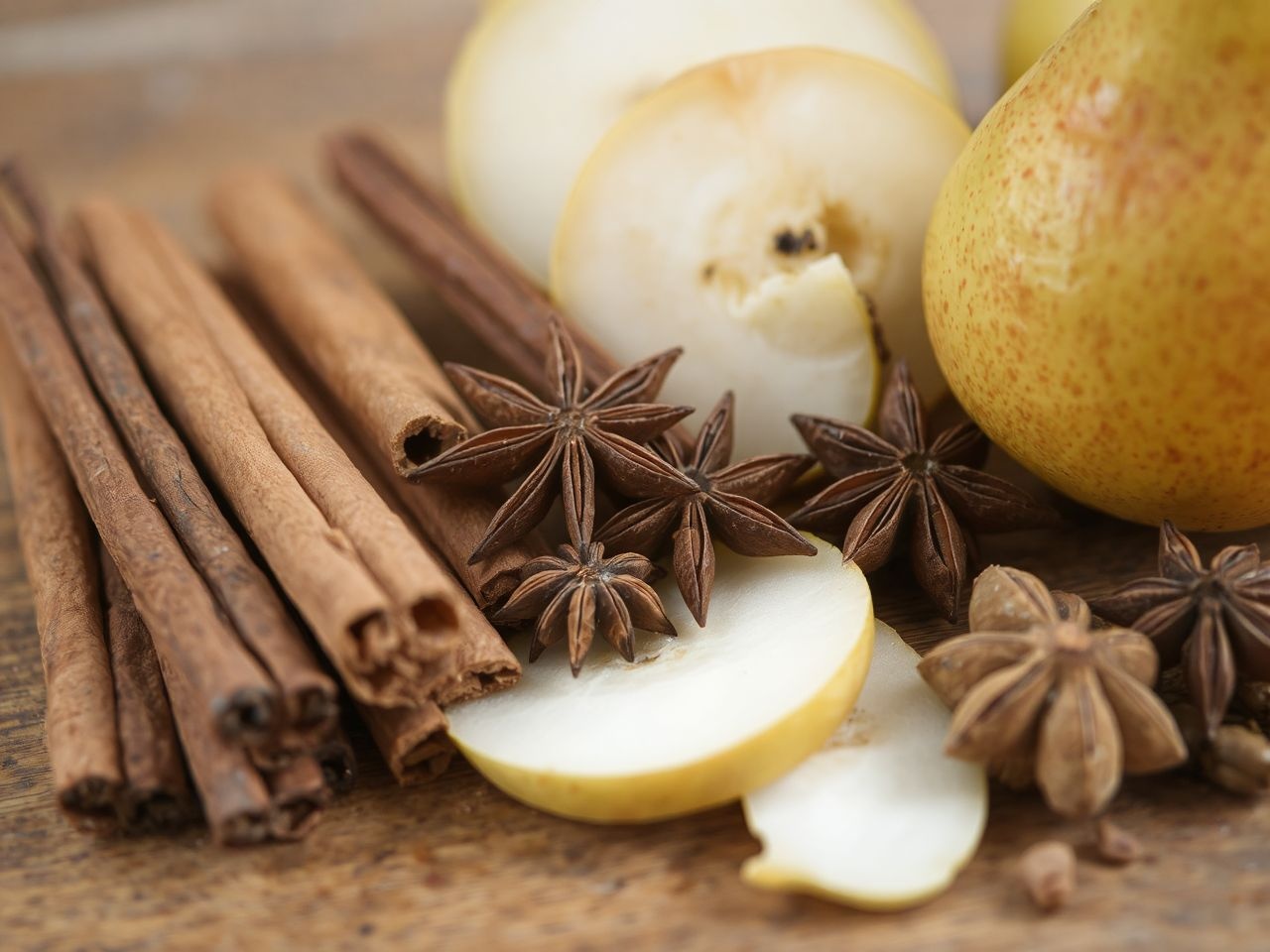 A fahéj és szegfűszeg fokozza a körte természetes aromáját.