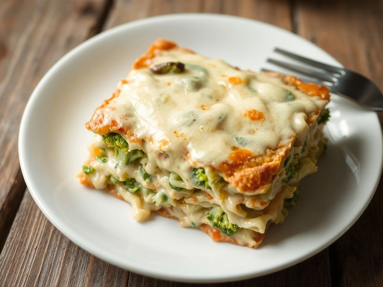 A brokkoli krémes textúrája új dimenziót ad a lasagnénak.