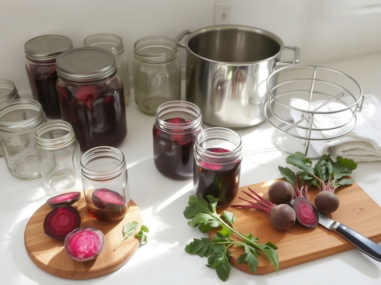 Steril üvegek és tiszta eszközök elengedhetetlenek a tartósításnál.