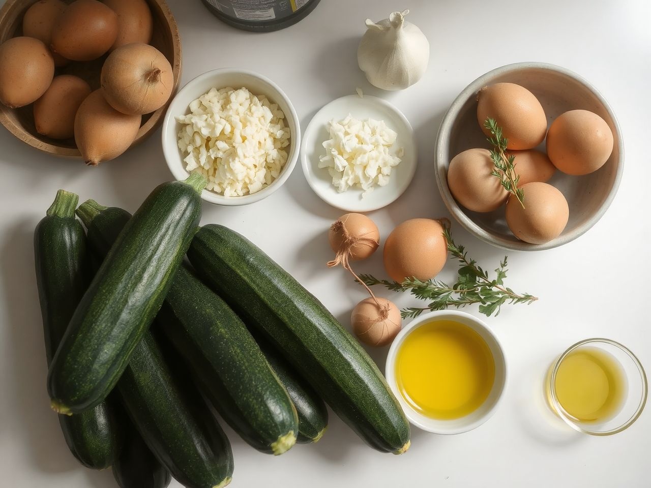 A cukkinis rakott krumpli alapja a friss, szezonális zöldség.