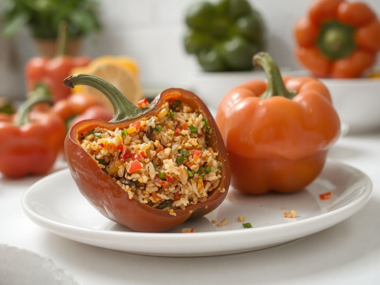 A töltött kaliforniai paprika ízletes és egészséges ebédválasztás.