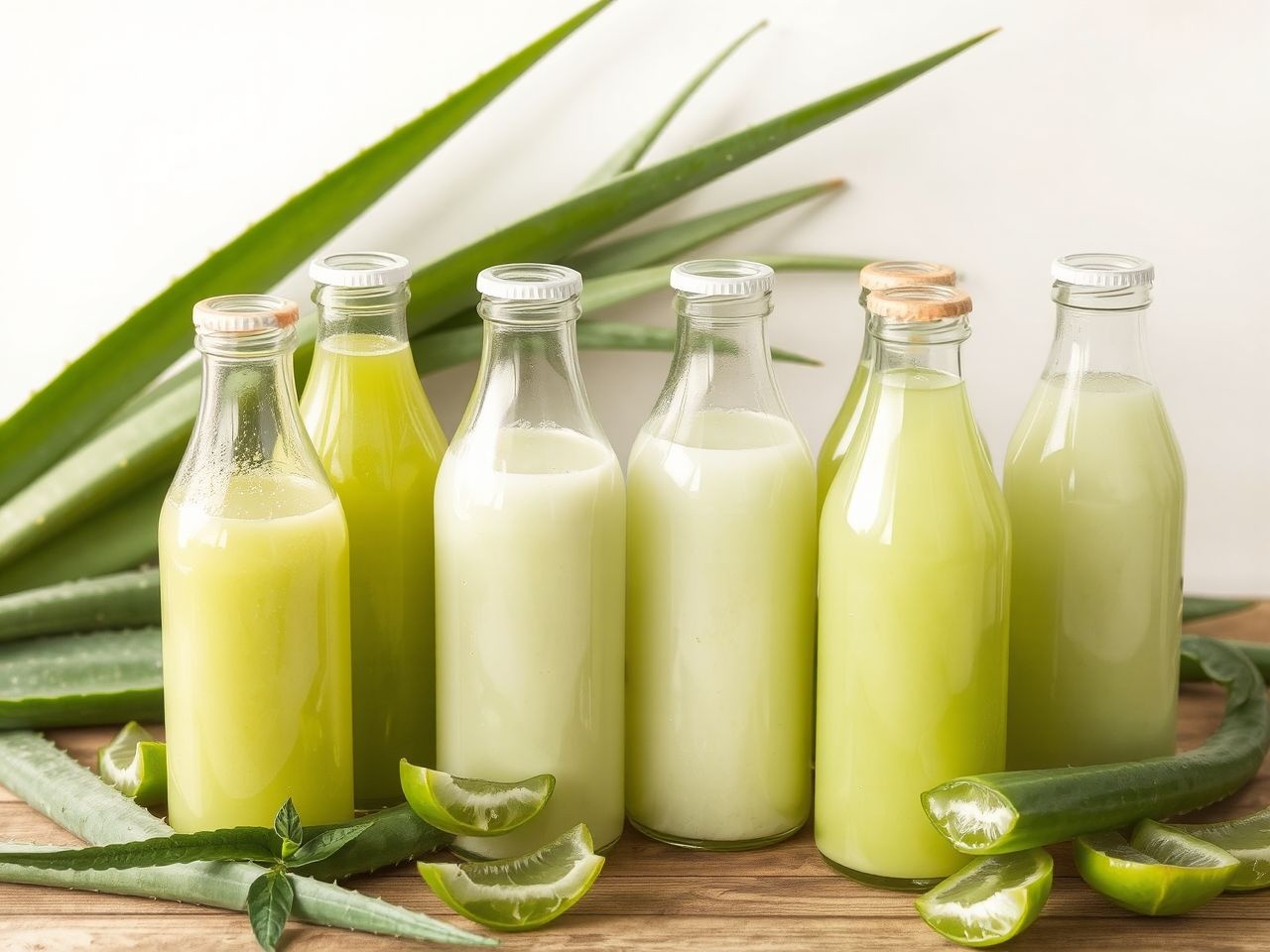 Az Aloe vera italok natúr, ízesített és kevert változatban kaphatók.