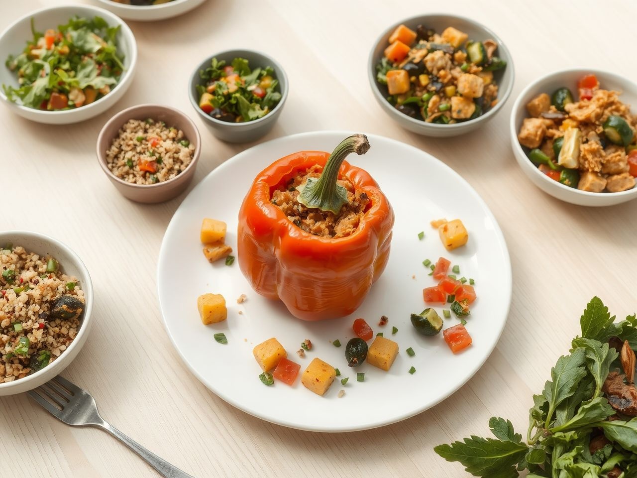 Friss petrezselyemmel és citromhéjjal még ízletesebb a töltött paprika.