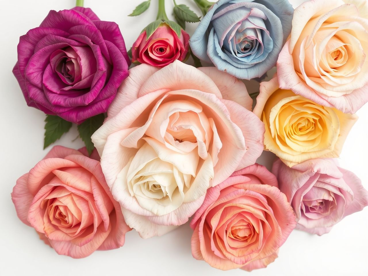 A fehér rózsák szívják fel legjobban a színezővizet.