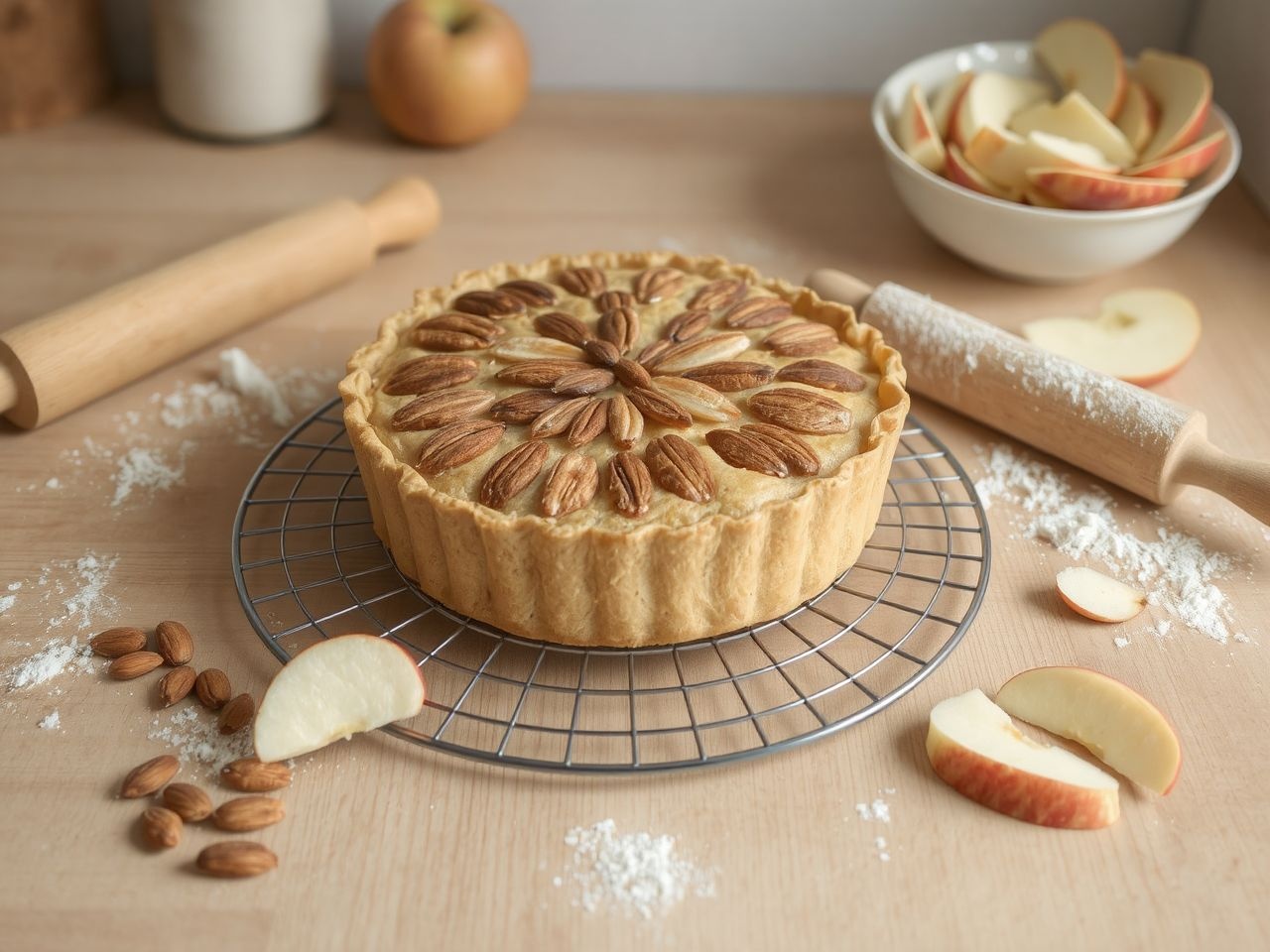 A mandulaliszt gazdagabbá teszi az almás pite ízét.