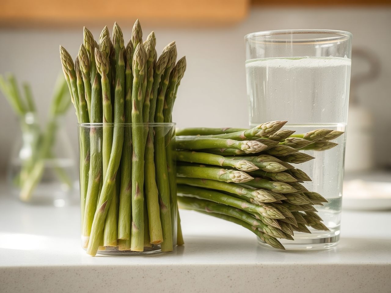 A spárgát állítva, vízbe állítva tárold a frissességért.