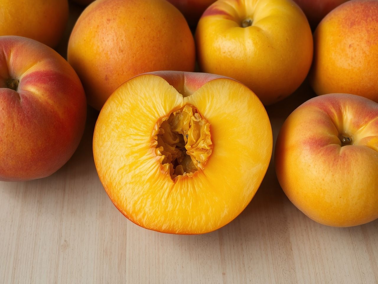 A Suncrest őszibarack nagy, élénk sárga húsú és édes ízű.