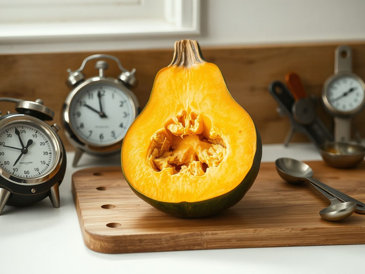 A sütőtök sütése 180°C-on 45 perc alatt lesz krémes.