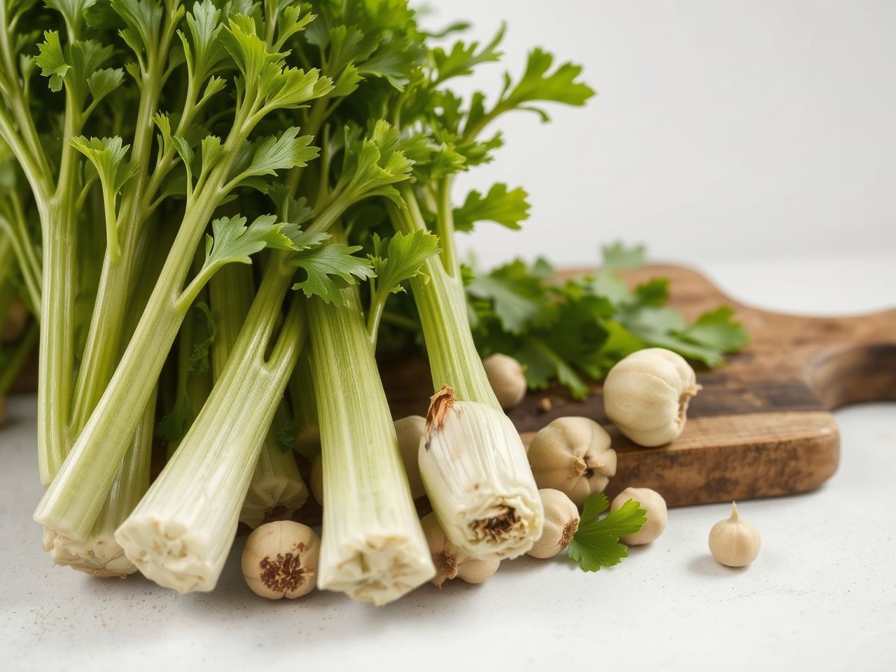 A friss, ropogós zeller könnyen felismerhető élénk zöld színéről.