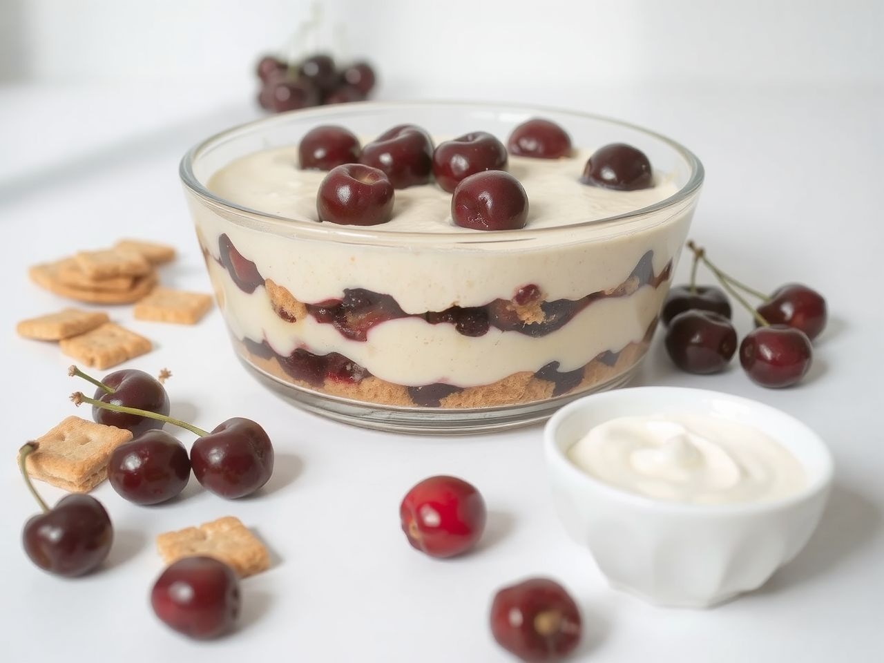 Villámgyors kekszes-meggyes sütemény sütés nélkül, percek alatt.