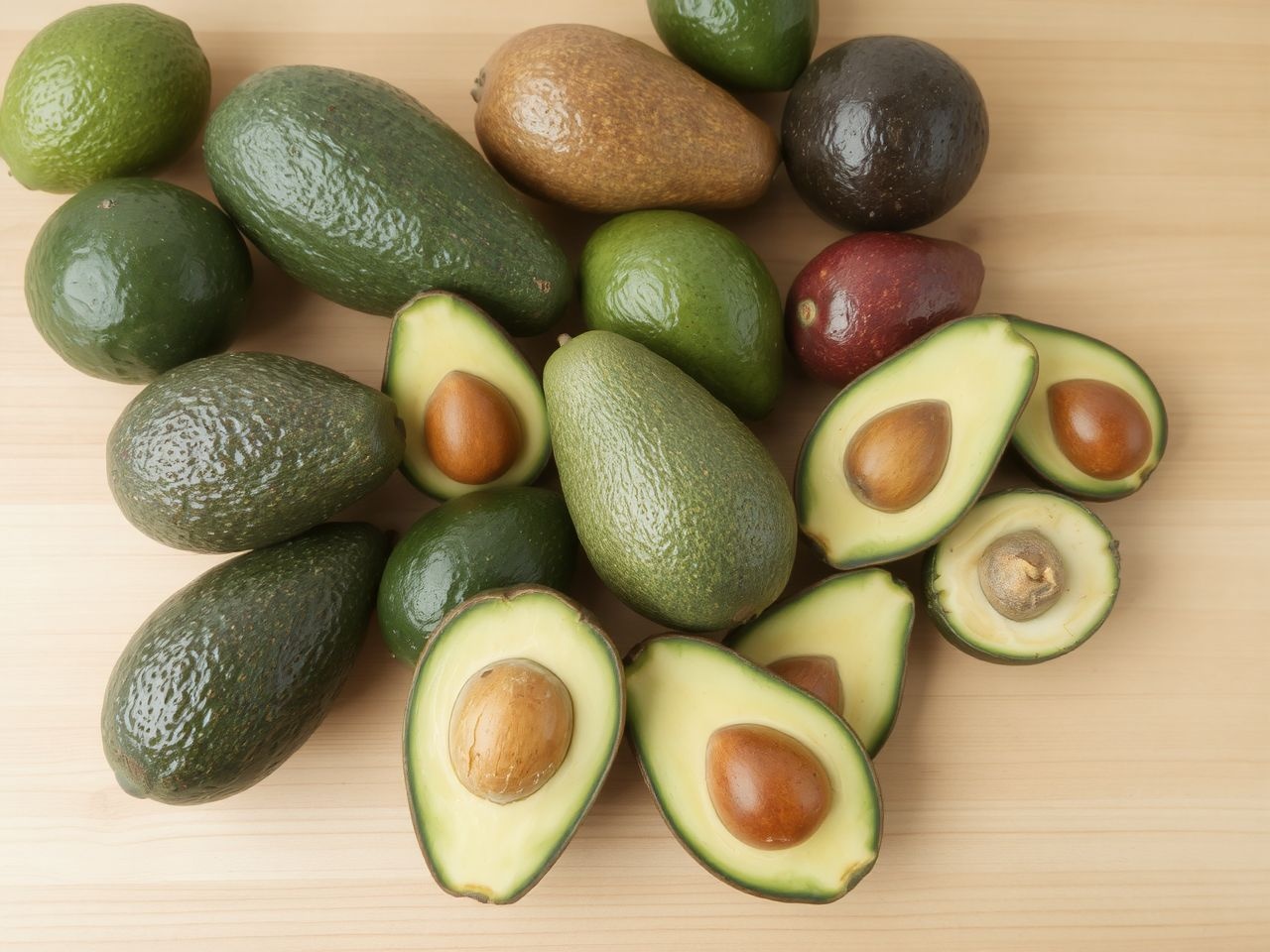 Az avokádó többféle fajtája közt gazdag a választék.