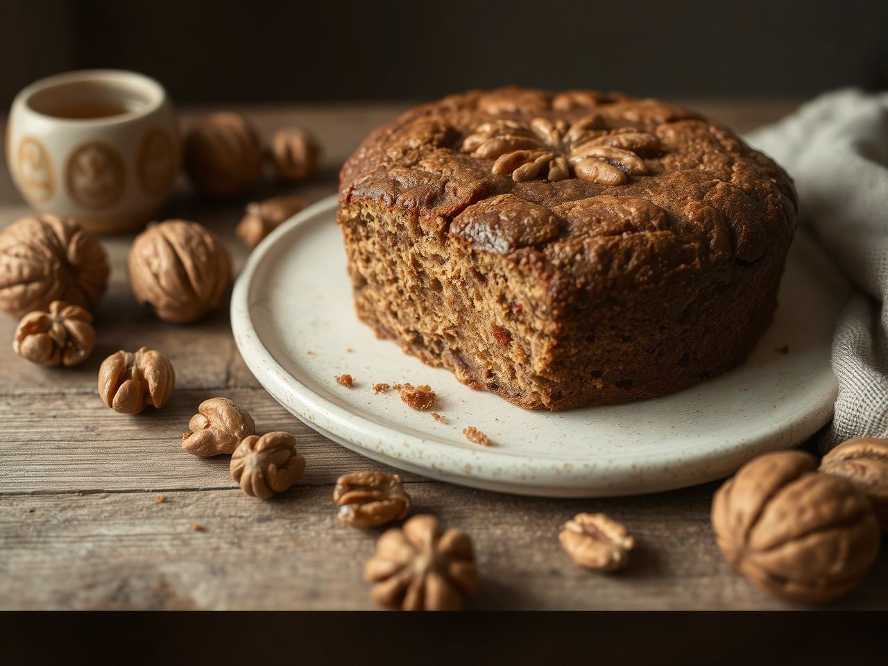 A diós sütemény gyorsan elkészíthető, ízletes és puha.