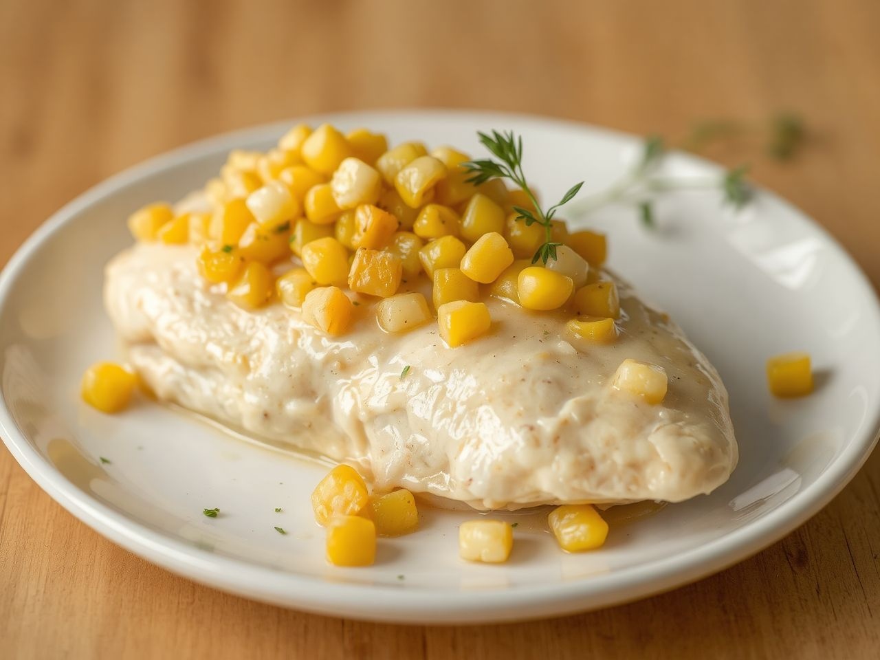 A kukorica édes íze kiemeli a krémes tejszín gazdagságát.