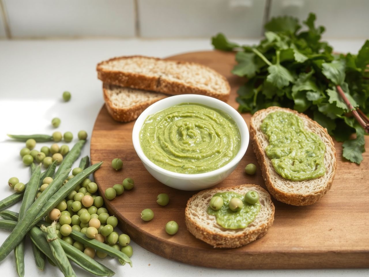 A vegán, gluténmentes zöldborsókrém tökéletes diétás választás.