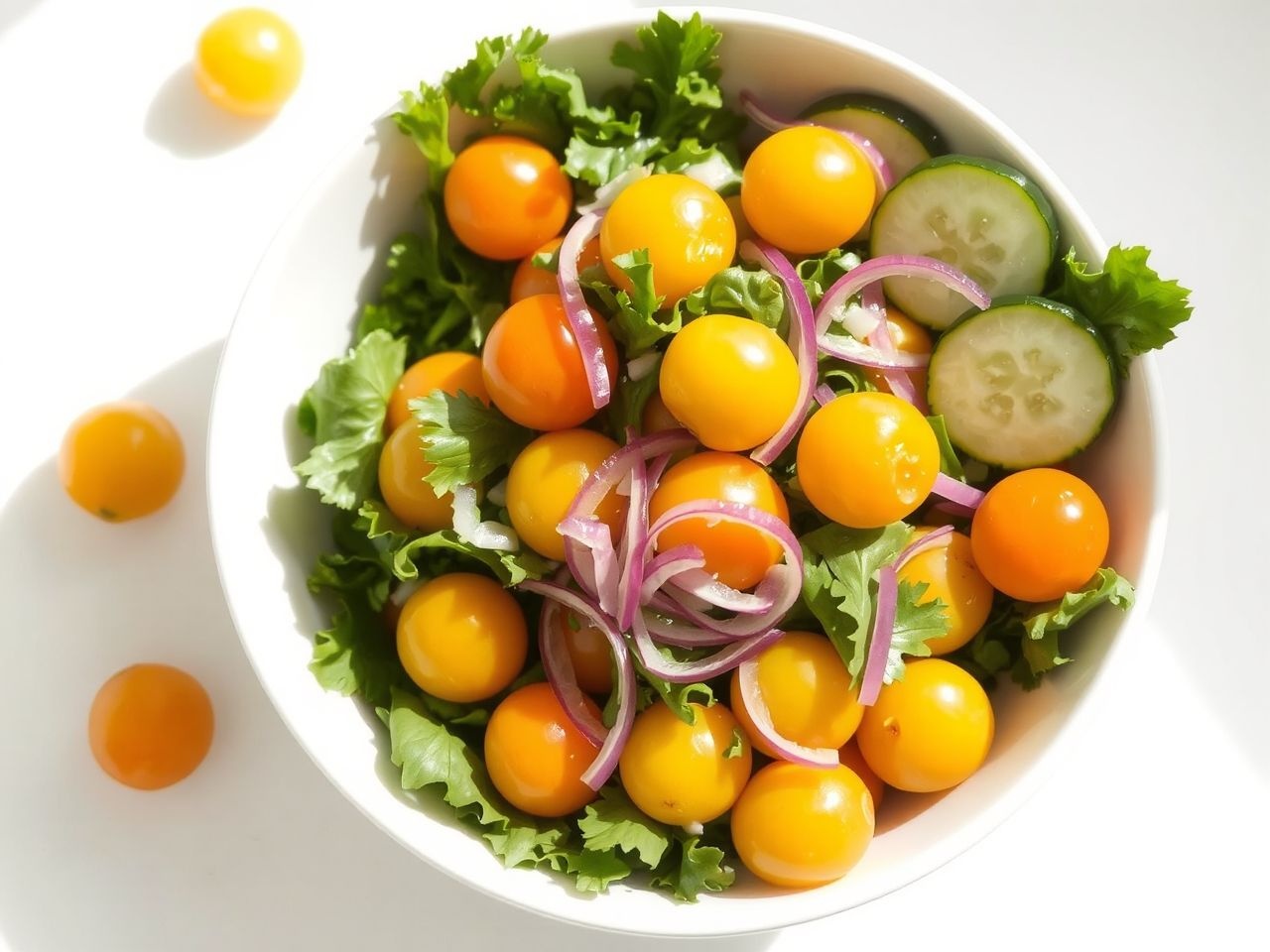 A sárga paradicsom édes íze tökéletes salátákhoz.