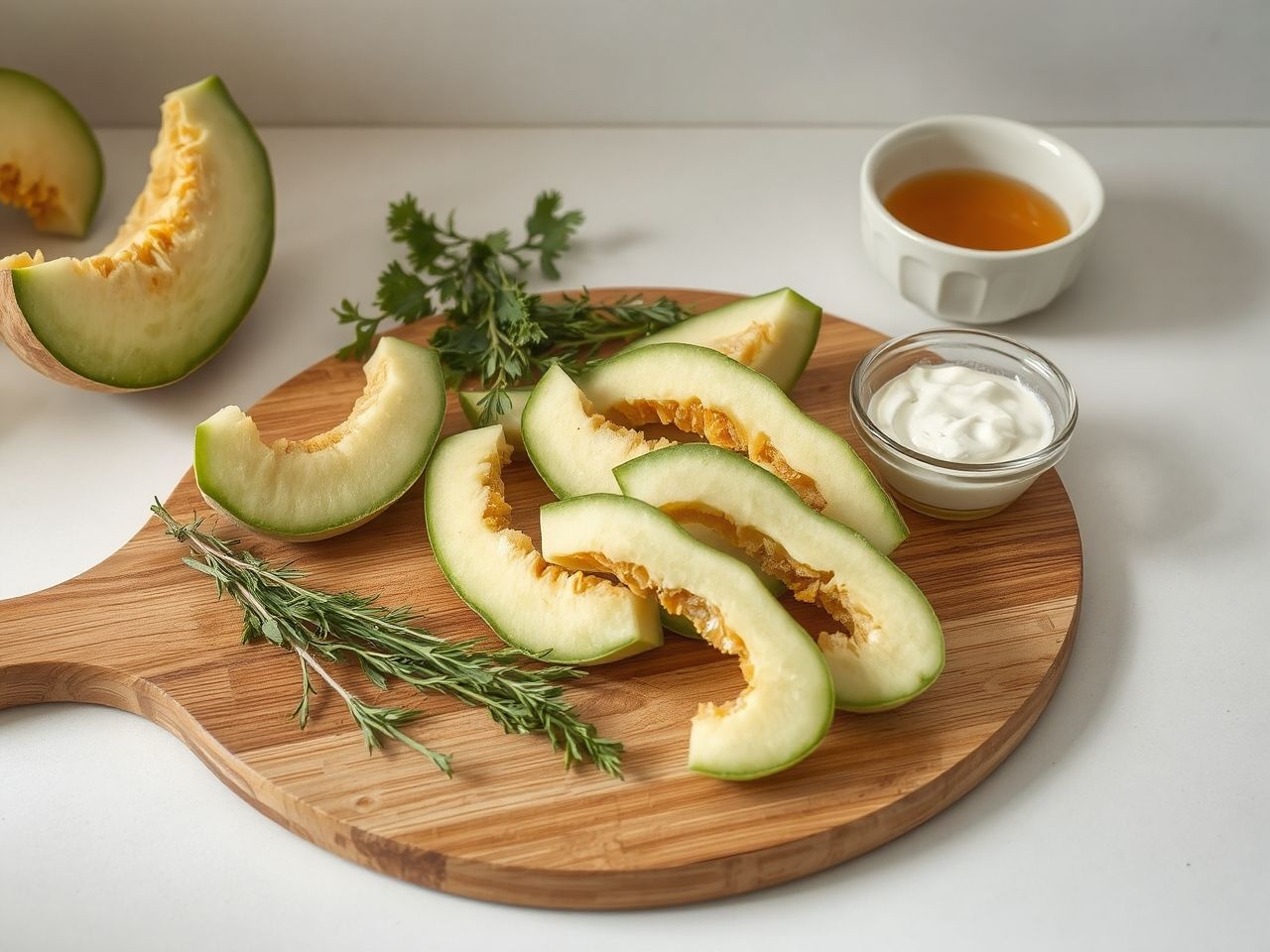 A zöld húsú sárgadinnye frissítő salátákban is kiváló választás.