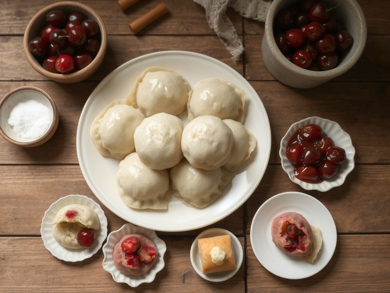 Meggyes gombóchoz hasonló édességek léteznek Kelet-Európán túl is.