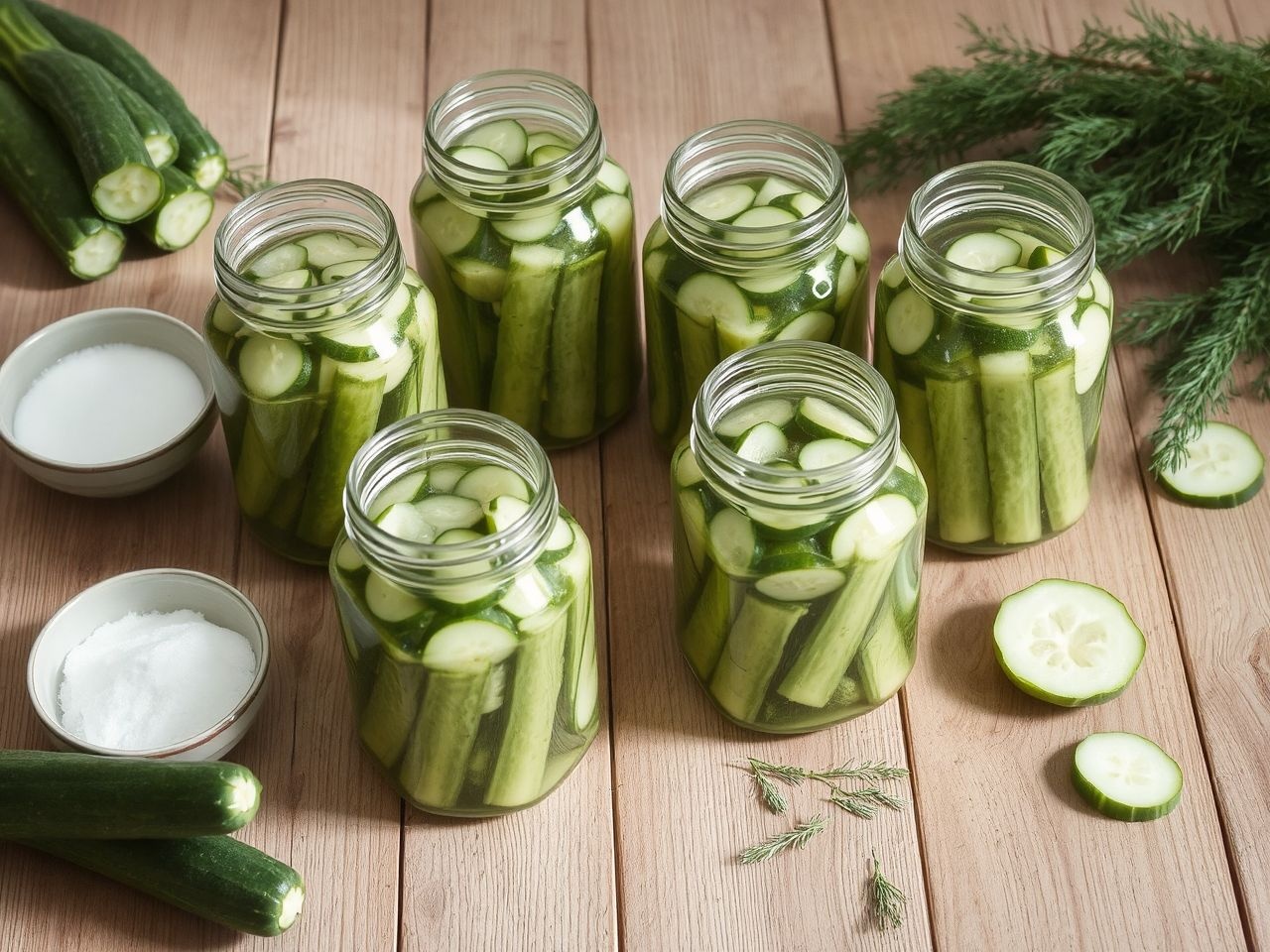 A svéd uborkasaláta cukros ecetes lében télen is friss marad.