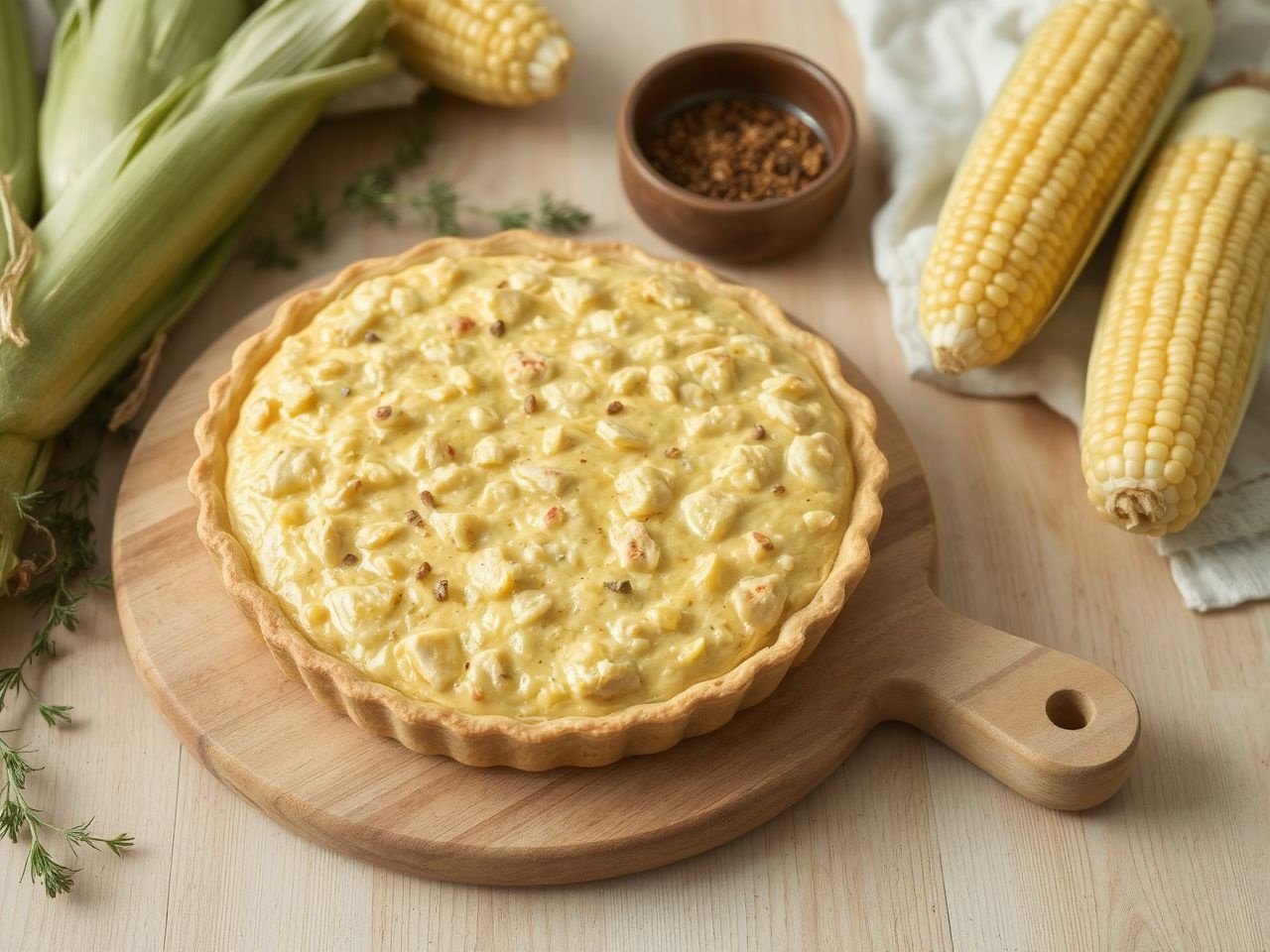 A kukoricás-csirkés pite tetejét aranybarnára süsd mindig!