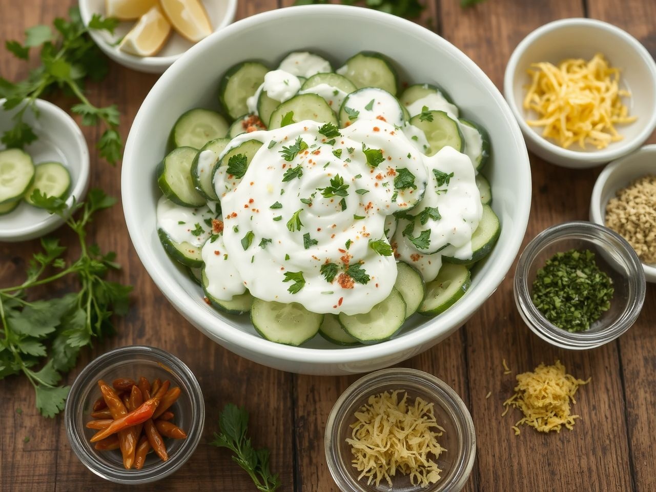 A klasszikus uborkasaláta merész fűszerekkel új életre kel.