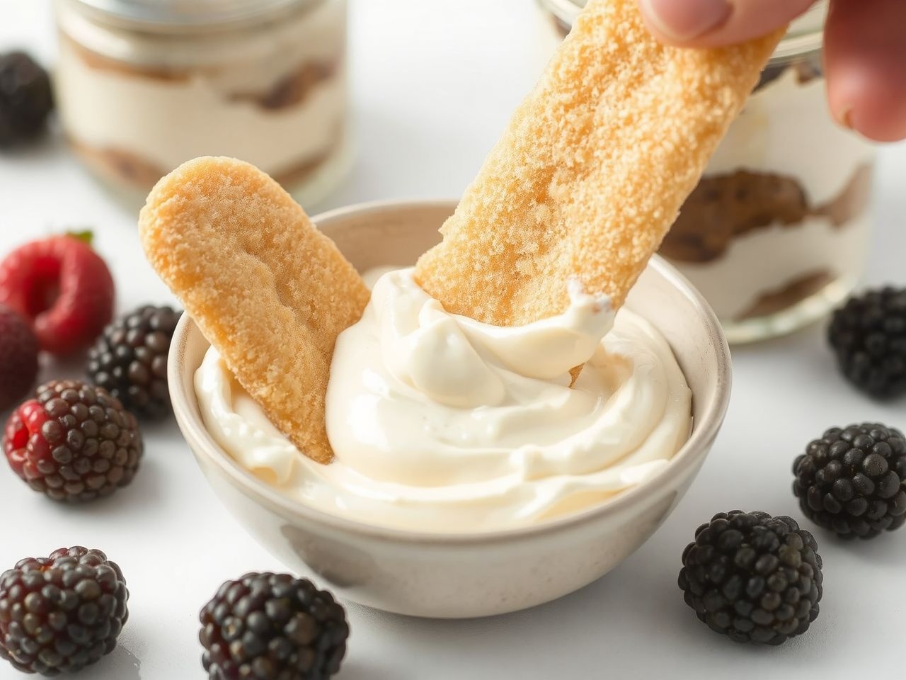 A babapiskóta pont annyi ideig mártandó, hogy ne ázzon el.