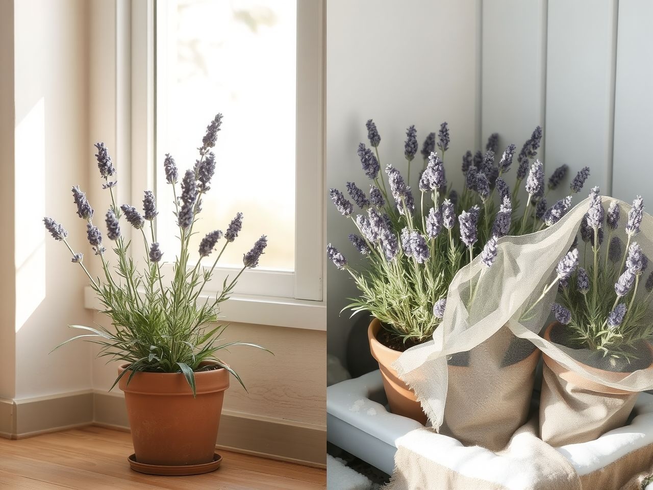 A cserepes levendulát világos, hűvös helyen teleltessük.