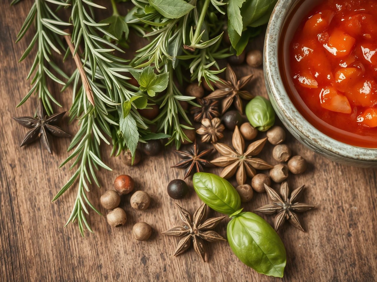 A friss fűszerek kiemelik a paradicsomos zöldbab ízét.