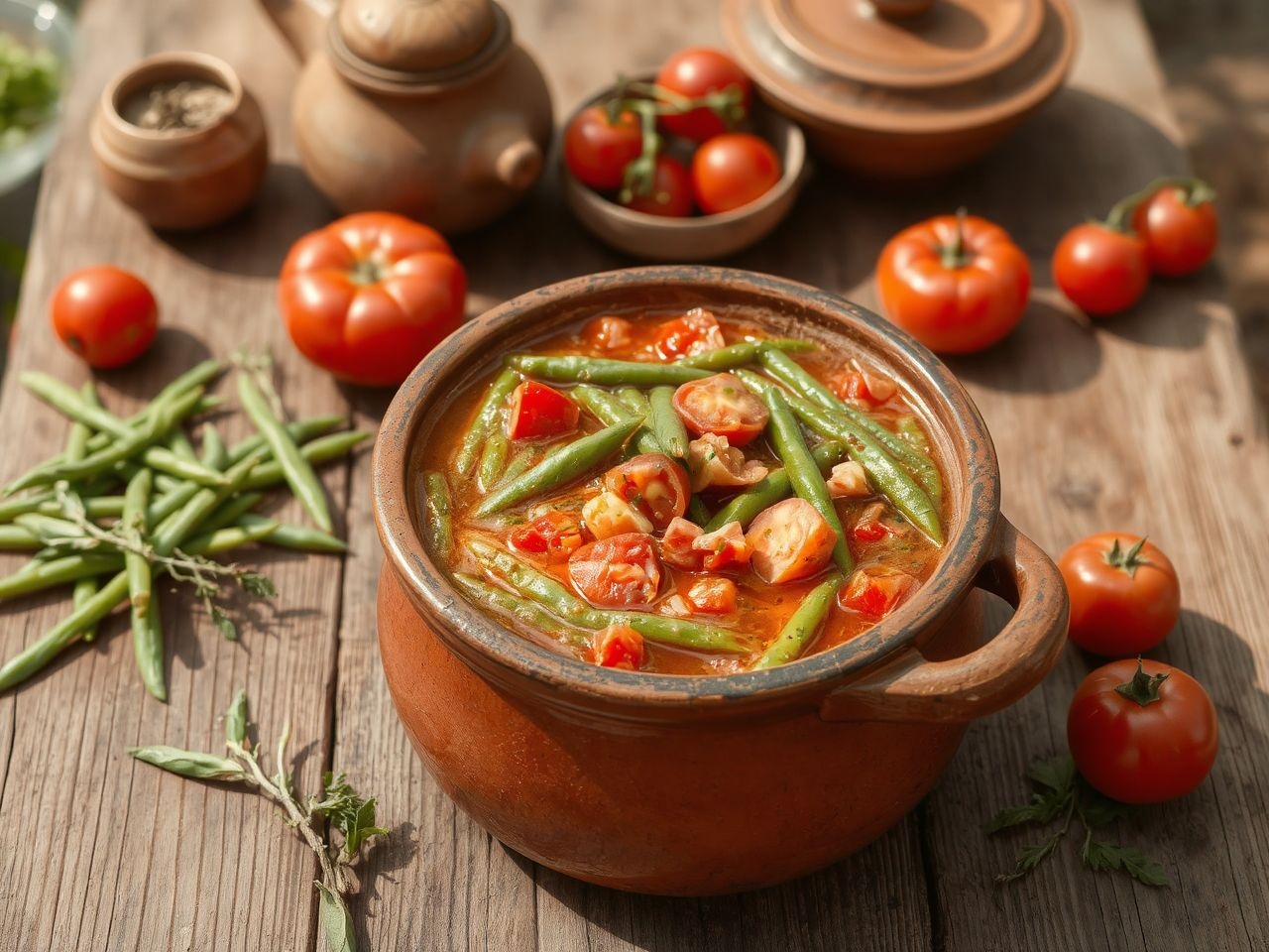A magyar konyha hagyományai a paradicsomos zöldbabot kiemelik.