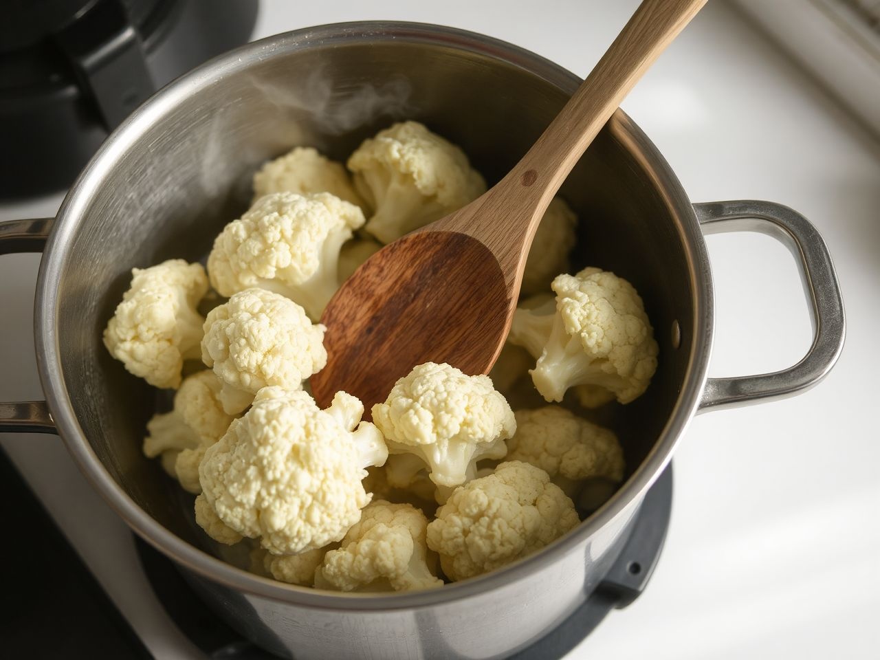 A karfiolt sózott vízben főzve ropogósabb marad.