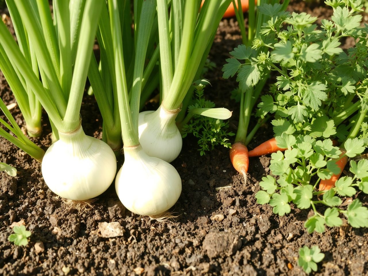 A vegyes kultúra növeli a hagyma ellenálló képességét kártevők ellen.