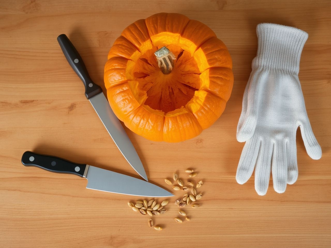 Sütőtökfaragáskor mindig használjunk éles, de biztonságos eszközöket!