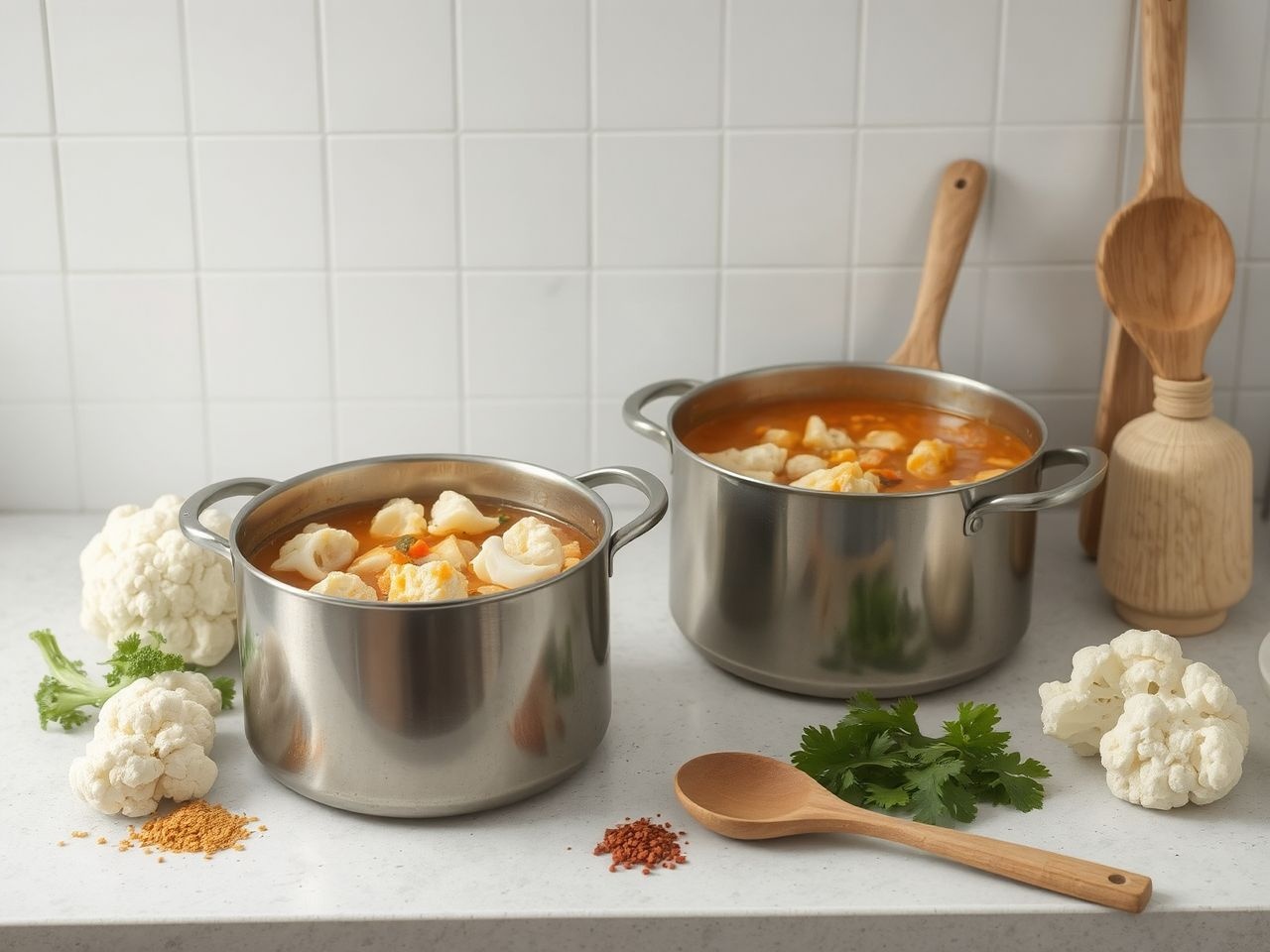 A túlöntözött karfiol könnyen szétfő, veszít állagából.