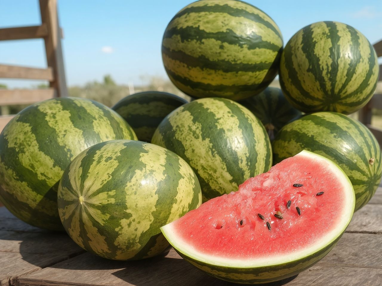 A gömbölyű dinnye mélyebb sárga foltjával érett.